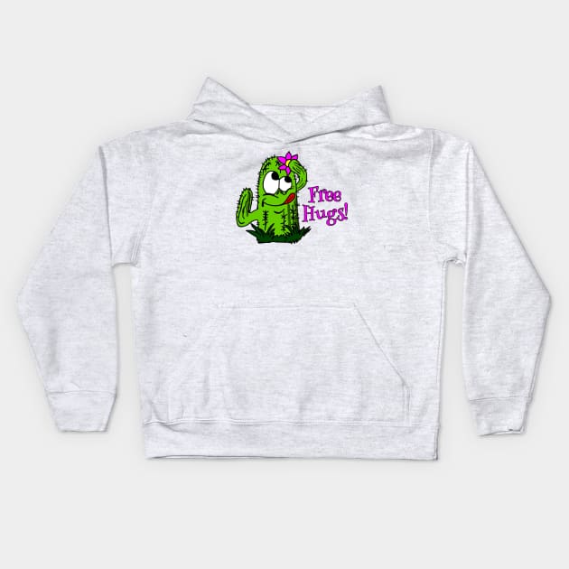 Free Hugs Cactus Kids Hoodie by imphavok